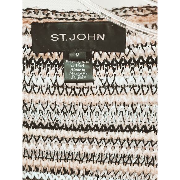 St. John Knits Caviar Ribbon Knit Waterfall Cardigan M Quiet Luxury - Picture 6 of 13